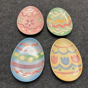 Longaberger Colorful Easter Egg Plates Set